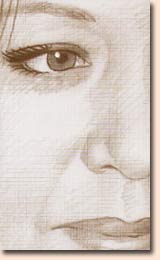détail d'un visage réalisé au crayon