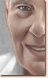 détail d'un visage dessiné au pastel